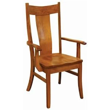 Customizable Solid Wood Dining Arm Chair